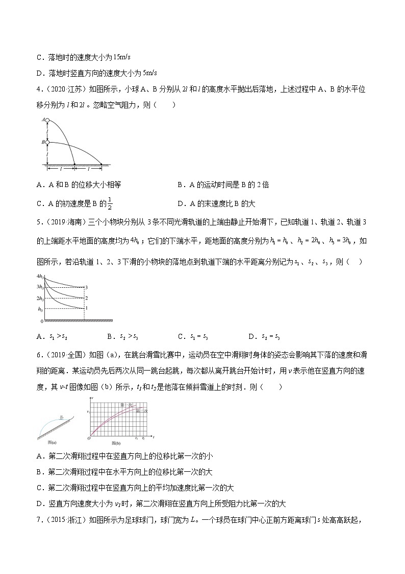 专题13 抛体运动（二）- 十年（2014-2023）高考物理真题分项汇编（2份打包，原卷版+解析版）02