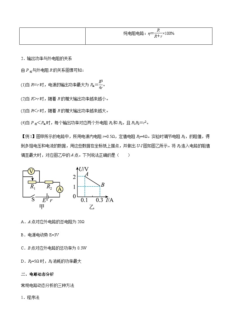 专题50 闭合电路的功率问题、电路动态分析、含容电路、故障分析-2024届高三物理一轮复习多维度导学与分层专练02