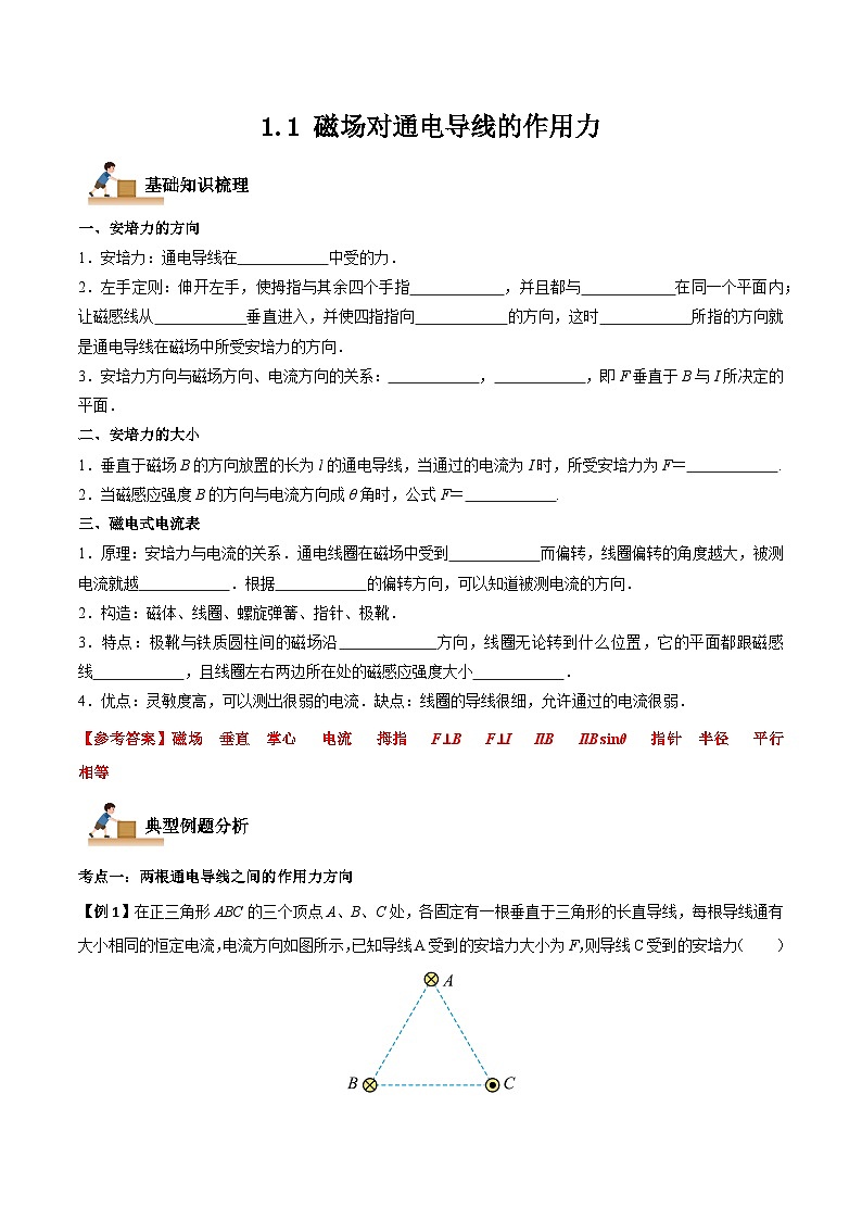 1.1 磁场对通电导线的作用力（解析版）第1页