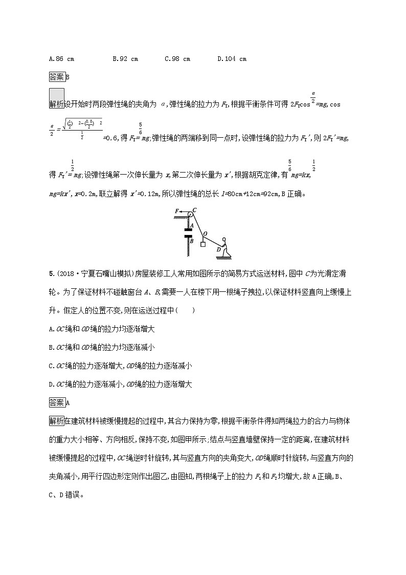 高考物理一轮复习考点规范练6受力分析共点力的平衡 人教版(含解析)03