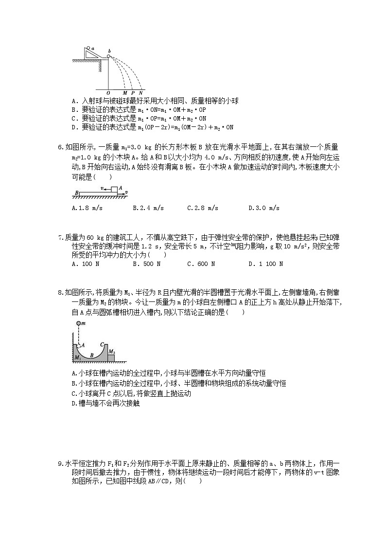 高考物理一轮复习 单元测试 动量守恒定律（含答案解析）第2页