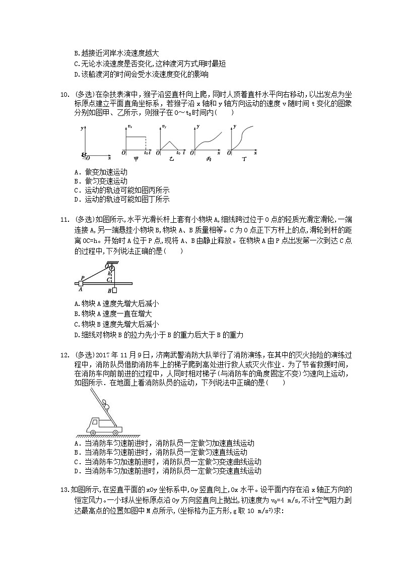 高考物理一轮复习 考点规范练习本08 曲线运动运动的合成与分解（含答案解析）03