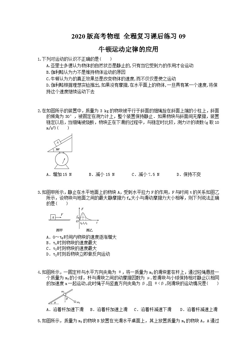 高考物理一轮复习一轮复习课后练习09 牛顿运动定律的应用（含答案解析）01