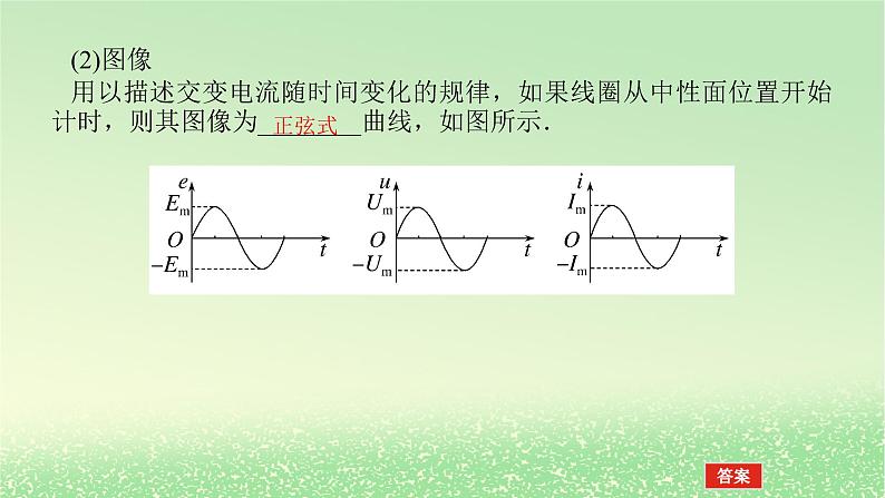 2024版新教材高考物理全程一轮总复习第十三章交变电流电磁振荡与电磁波传感器第1讲交变电流的产生和描述课件06