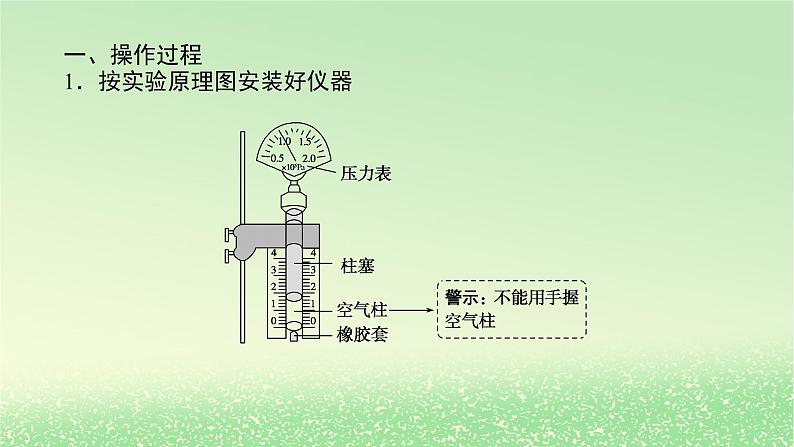 2024版新教材高考物理全程一轮总复习第十四章热学实验十九探究等温情况下一定质量气体压强与体积的关系课件05