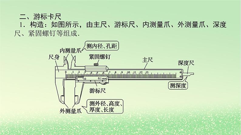 2024版新教材高考物理全程一轮总复习第十章电路及其应用电能实验十一长度的测量及测量工具的选用课件06