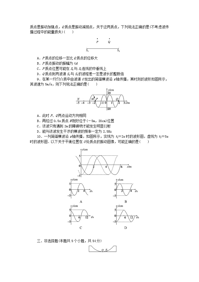 2024版新教材高考物理全程一轮总复习单元素养评价八机械振动与机械波第3页