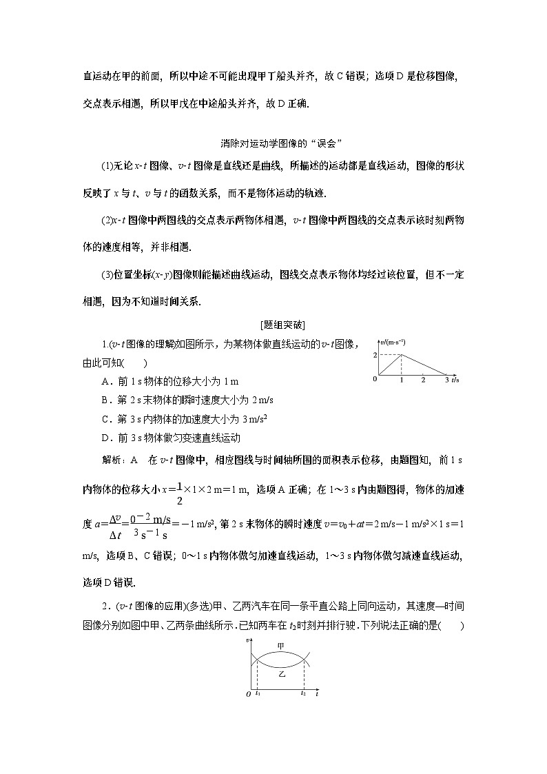 2024年高考物理复习第一轮：专题强化课(01)　运动图像　追及和相遇问题第3页