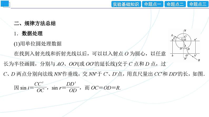 2024年高考物理第一轮复习：创新实验课(17)　测量玻璃的折射率课件PPT第5页