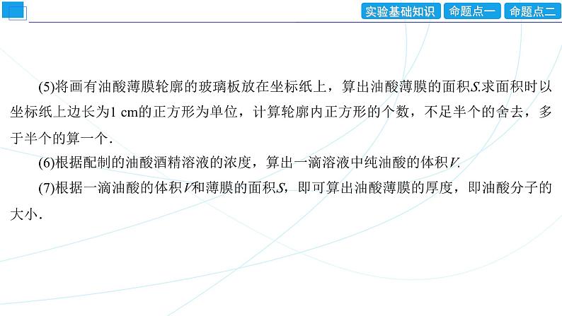 2024年高考物理第一轮复习：创新实验课(19)　用油膜法估测油酸分子的大小课件PPT06