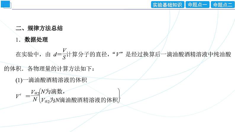 2024年高考物理第一轮复习：创新实验课(19)　用油膜法估测油酸分子的大小课件PPT07