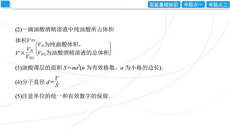 2024年高考物理第一轮复习：创新实验课(19)　用油膜法估测油酸分子的大小课件PPT08