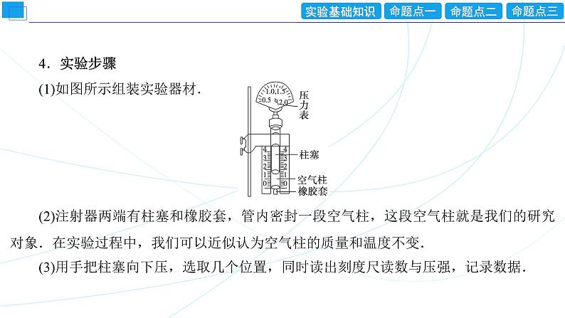 2024年高考物理第一轮复习：创新实验课(20)　探究等温情况下一定质量气体压强与体积的关系课件PPT03