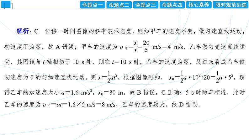 2024年高考物理第一轮复习：专题强化课(01)　运动图像　追及和相遇问题课件PPT06