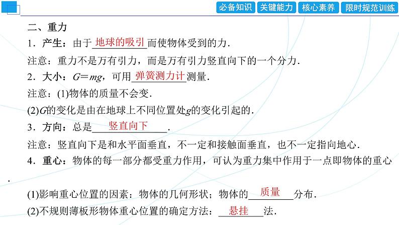 2024年高考物理第一轮复习：第1讲　重力　弹力　摩擦力课件PPT第5页