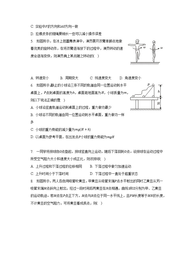 2022-2023学年陕西省咸阳市高一（下）期末物理试卷（含解析）02