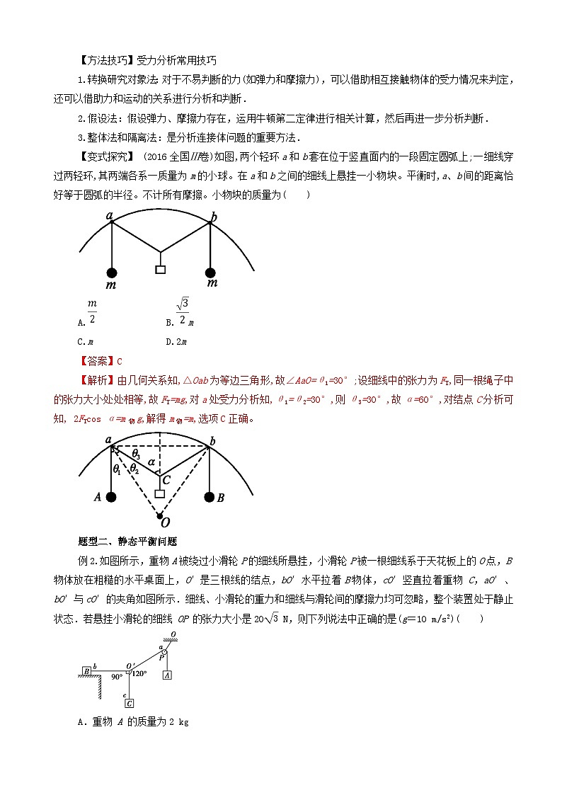 高考物理考纲解读与热点难点突破专题01力与物体的平衡 教学案第3页