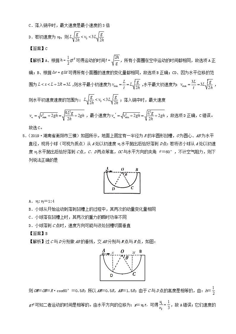 高考物理真题和模拟题分项汇编专题05曲线运动 含解析第3页