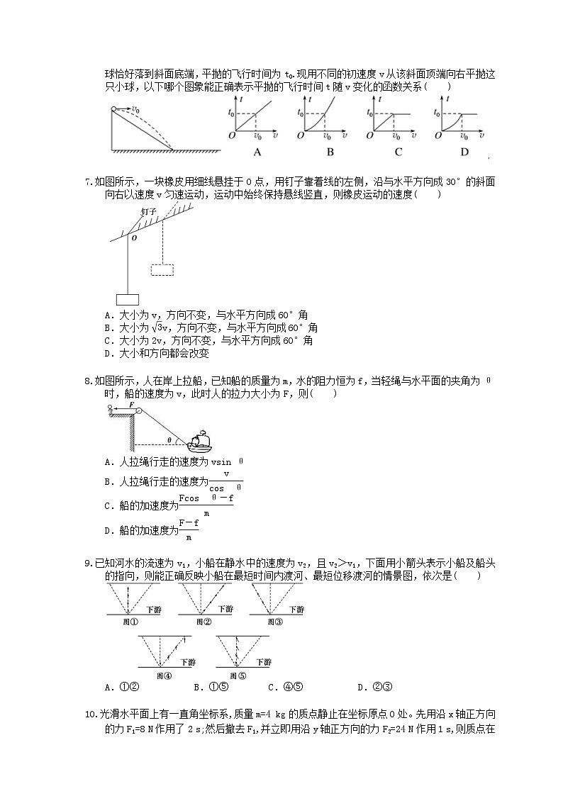 高考物理复习 课时过关题10 曲线运动运动的合成与分解（含答案解析）第2页