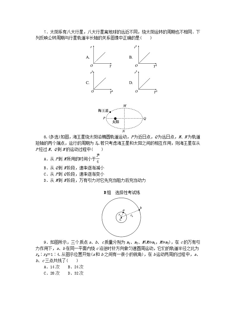 新教材2023版高中物理课时素养评价8天体运动教科版必修第二册第2页
