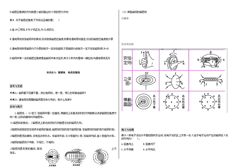 鲁科版2019 高中物理必修三 5.1磁场及其描述 学案02