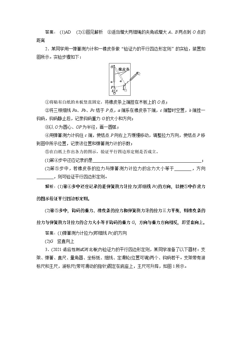 2024年高考物理第一轮复习讲义：第二章 实验三　探究两个互成角度的力的合成规律第2页
