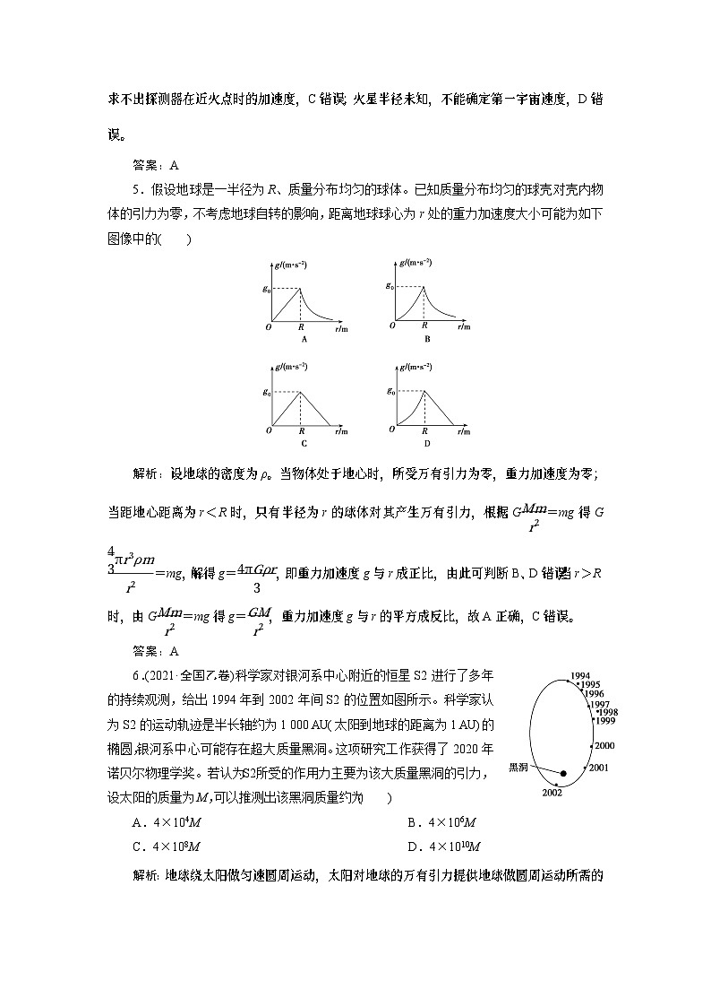 2024年高考物理第一轮复习讲义：第四章 第4讲　万有引力定律及其应用第3页