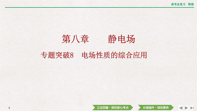 2024年高考物理第一轮复习课件：第八章  专题突破8　电场性质的综合应用01