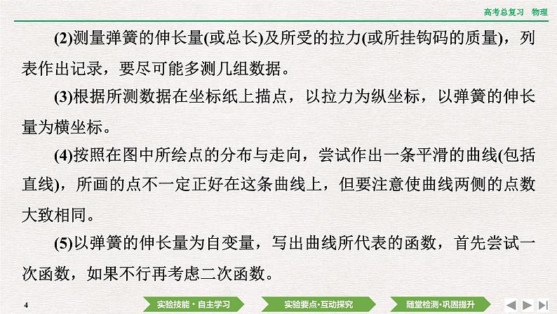 2024年高考物理第一轮复习课件：第二章  实验二　探究弹簧弹力与形变量的关系第4页