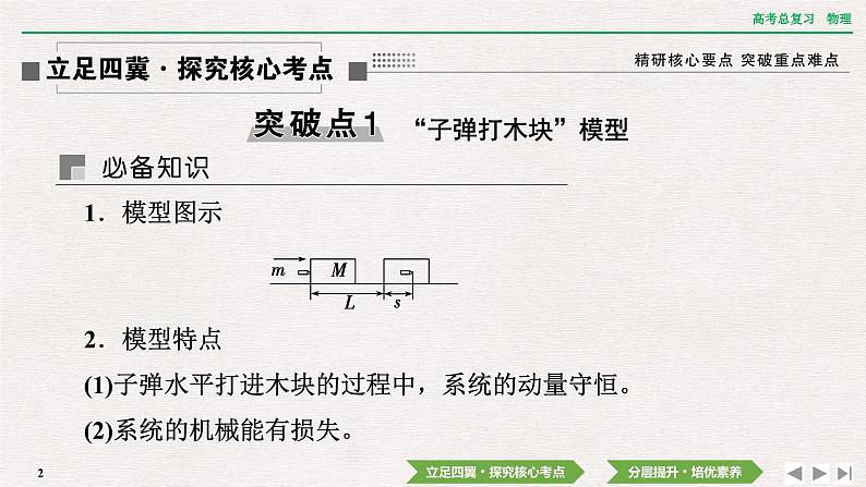 2024年高考物理第一轮复习课件：第六章  专题突破7　动量守恒中的三类典型模型第2页