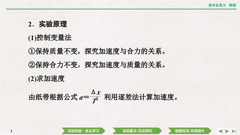 2024年高考物理第一轮复习课件：第三章 实验四　探究加速度与物体受力、物体质量的关系第3页