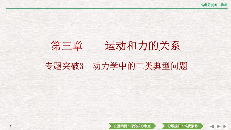 2024年高考物理第一轮复习课件：第三章 专题突破3　动力学中的三类典型问题01