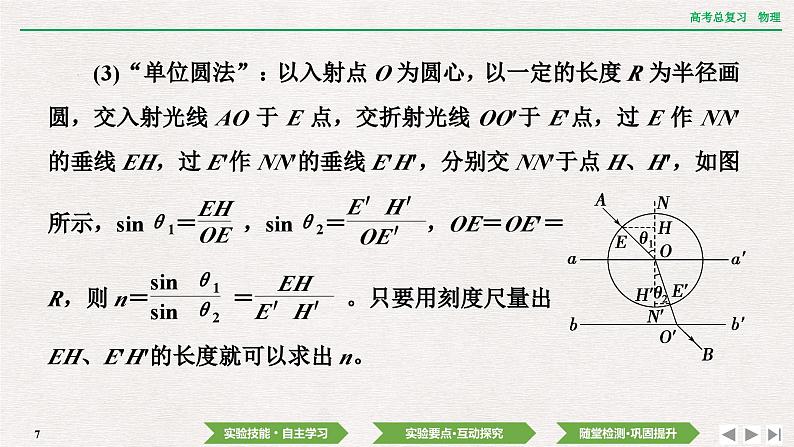 2024年高考物理第一轮复习课件：第十三章  实验十四　测量玻璃的折射率第7页
