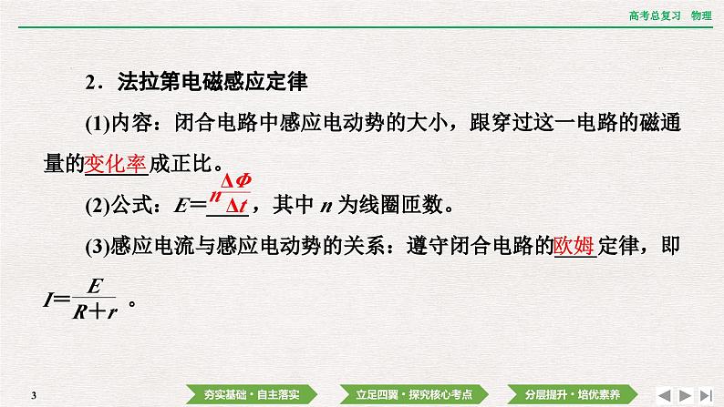2024年高考物理第一轮复习课件：第十一章  第2讲　法拉第电磁感应定律　涡流和自感03