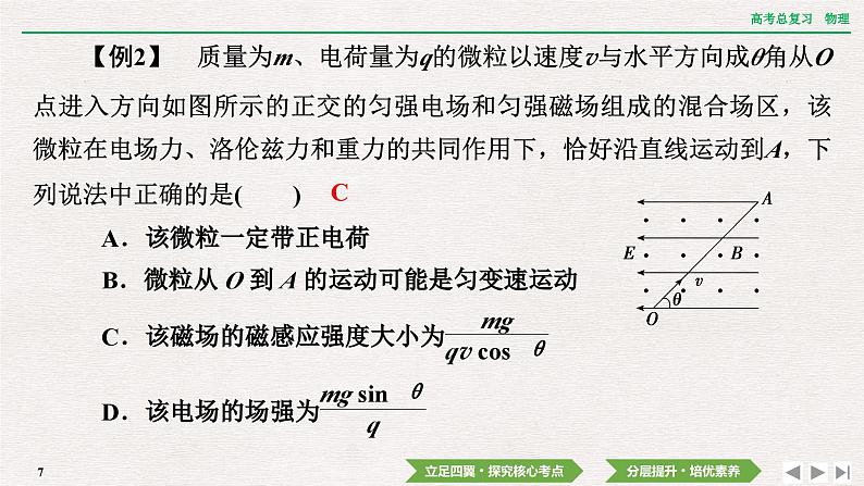 2024年高考物理第一轮复习课件：第十章  专题突破12　带电粒子在叠加场和组合场中的运动07