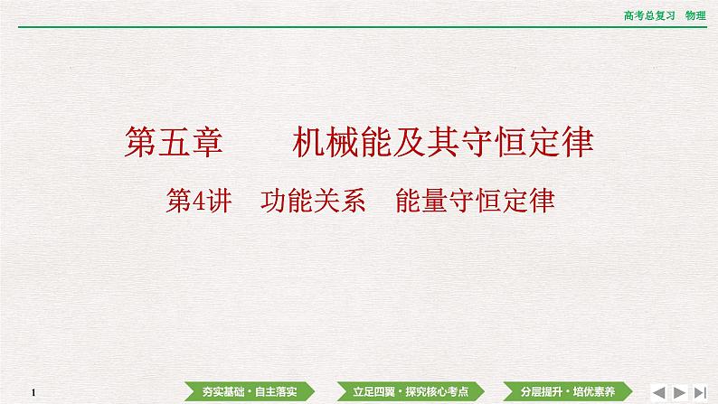 2024年高考物理第一轮复习课件：第五章  第4讲　功能关系　能量守恒定律01