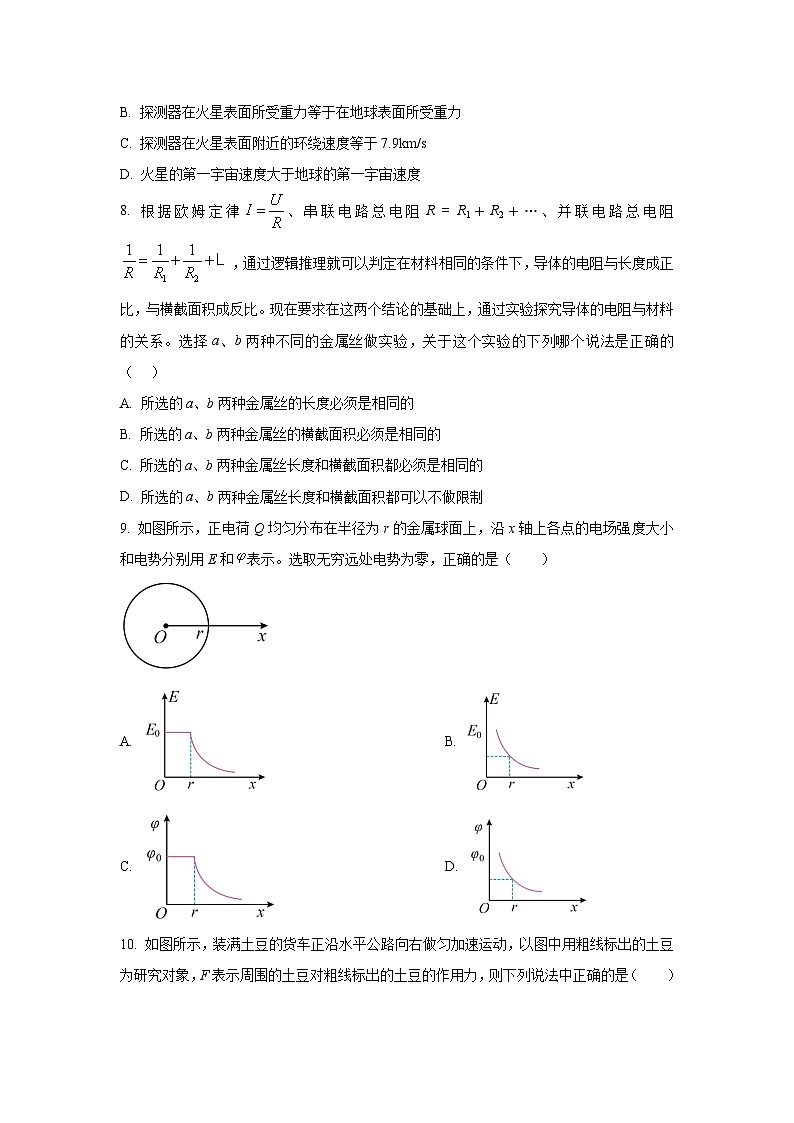 2022-2023年北京市区域高考物理统测模拟试卷（一模）含解析03