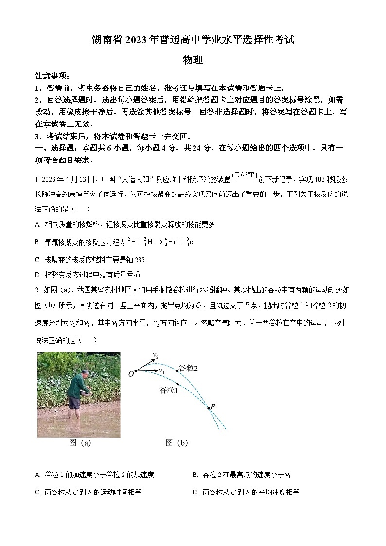 2023年新高考湖南卷物理高考真题解析（参考版）01