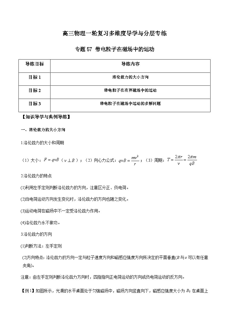 专题57 带电粒子在磁场中的运动（原卷版）第1页
