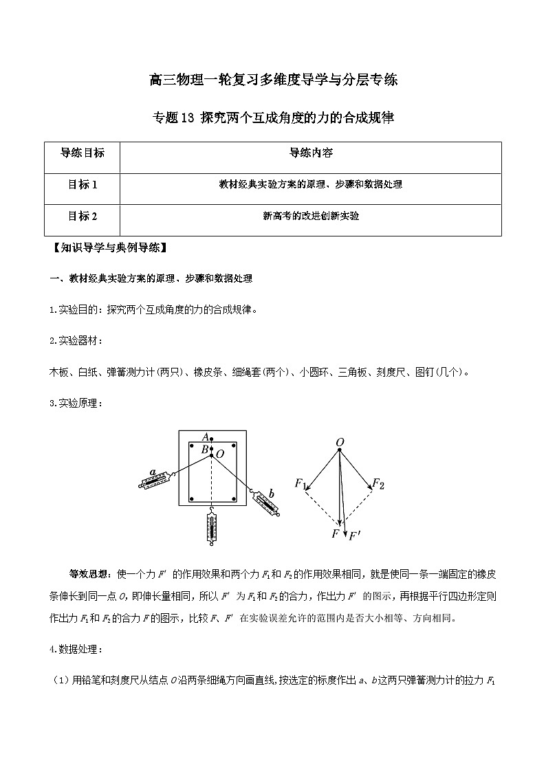 专题13 探究两个互成角度的力的合成规律（解析版）第1页