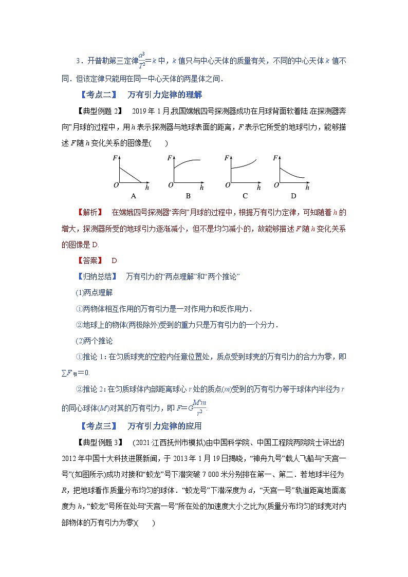 (考点分析) 第一节 万有引力定律及其应用-2023年高考物理一轮系统复习学思用第2页