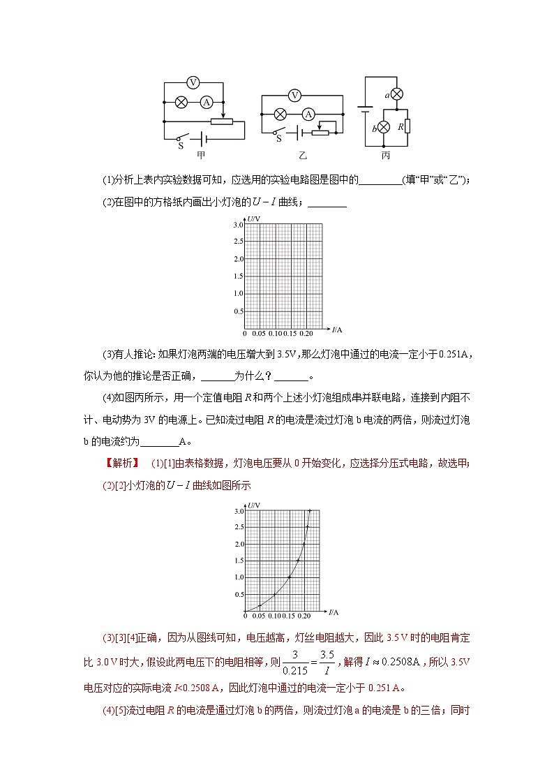 (能力提高练) 第三节 实验：描绘小电珠的伏安特性曲线-2023年高考物理一轮系统复习学思用03