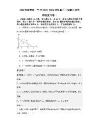 湖北省武汉市常青第一中学2023-2024学年高二上学期开学考物理复习卷一（解析版）