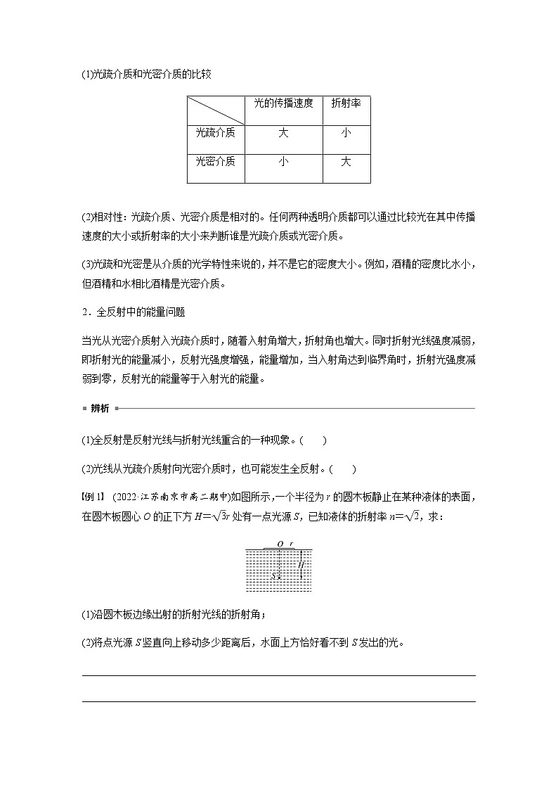 第四章 2 全反射  学案（含答案  学生版+教师版）第2页