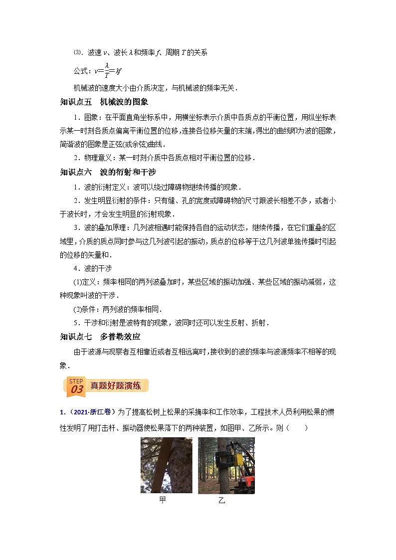 回归教材重难点13  机械振动和机械波-【查漏补缺】2022年高考物理三轮冲刺过关（解析版）模板第3页