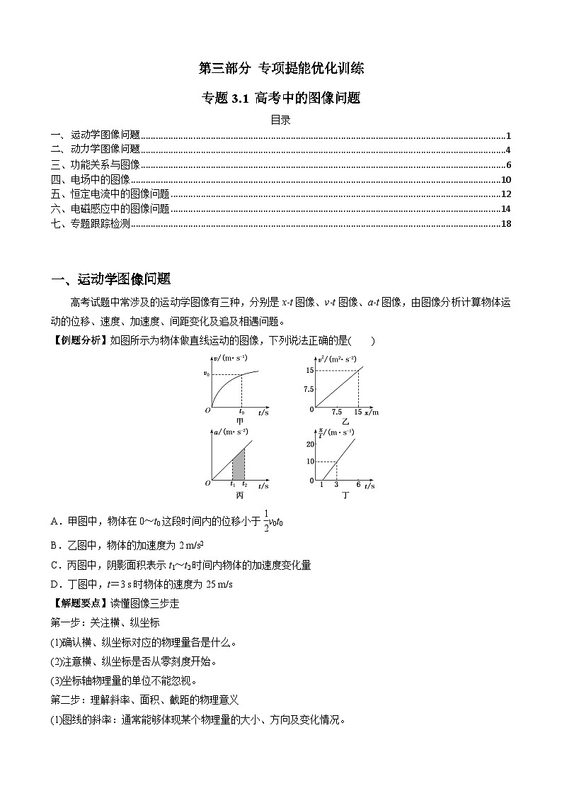 专题3.1 高考中的图像问题-2023届高考物理二、三轮复习总攻略（原卷版）第1页