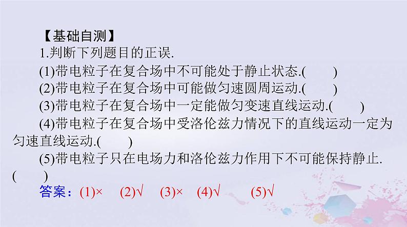 2024届高考物理一轮总复习第十章磁场第3节带电粒子在组合场和复合场中的运动课件05