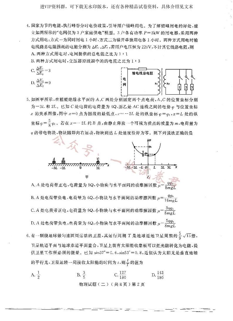 2023届山东省聊城市高考二模 物理第2页