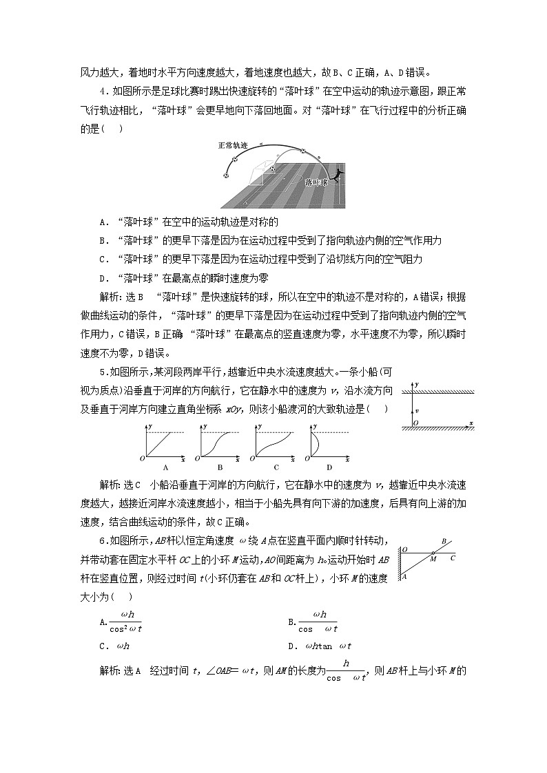 2024届高考物理一轮总复习课时跟踪检测十四曲线运动运动的合成与分解第2页