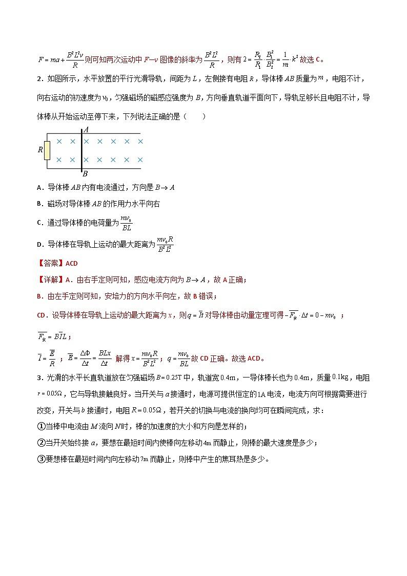 专题24 电磁感现象中的单棒模型-2023年高三物理二轮常见模型与方法强化专训专练（解析版）第2页